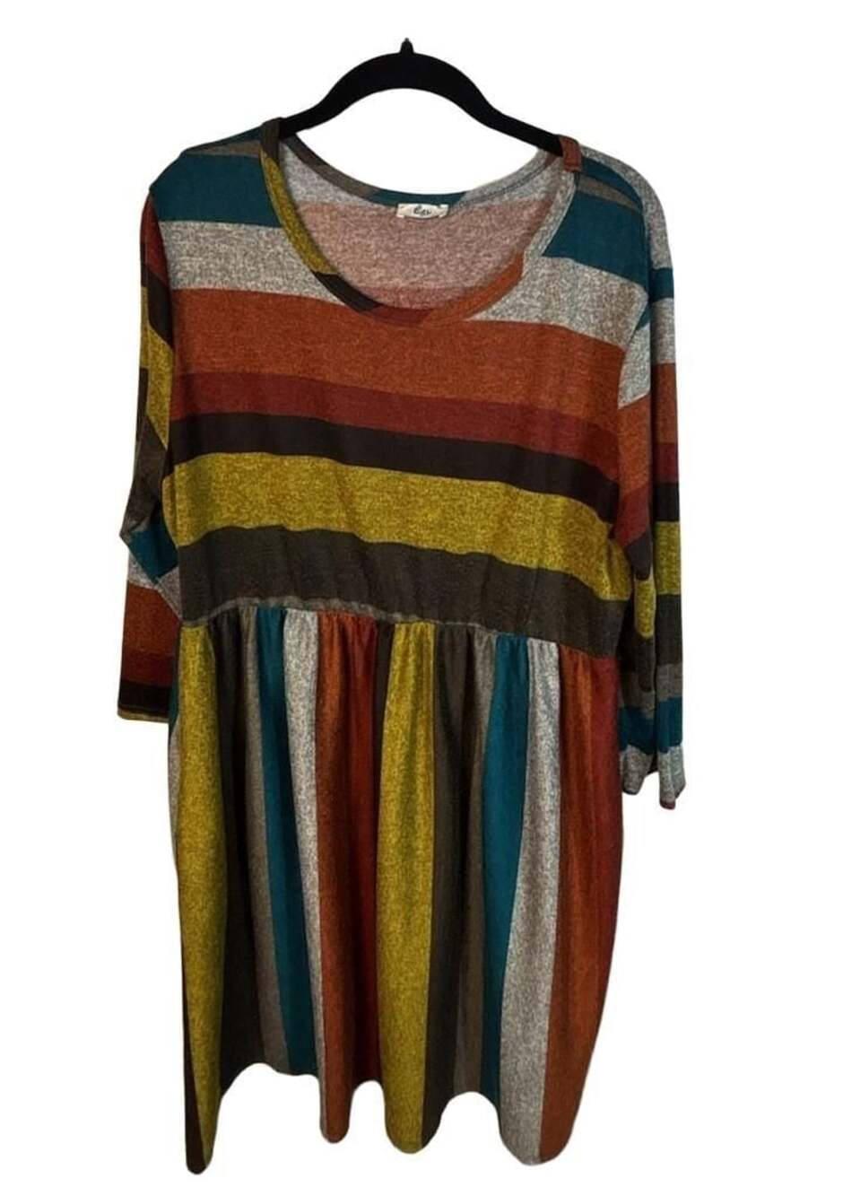 Eloges Multi Stripe Dress 1X Multi Colored